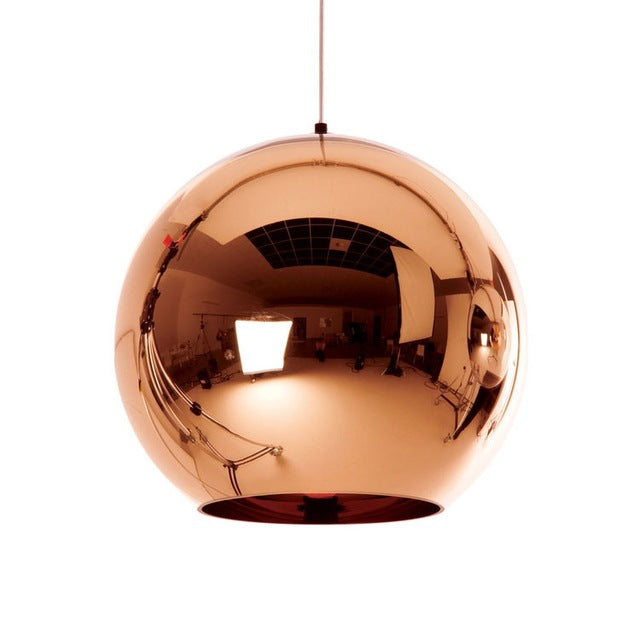 Ball Pendant Lights Copper Color Globe Lamp