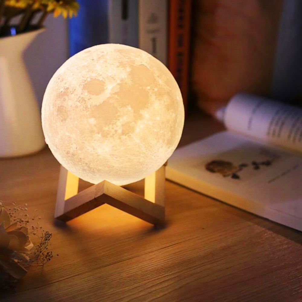 USB 3D light fixtures moon lamp