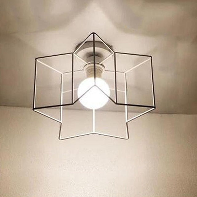 Modern Star Flower Birdcage Ceiling Lights Iron Minimalist Retro Ceiling Lamp