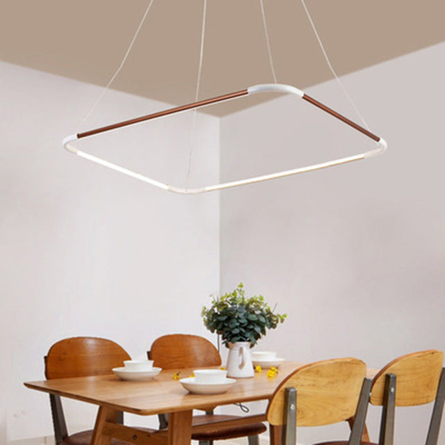 Modern Square LED Pendant Light For Dining Room & Bedroom