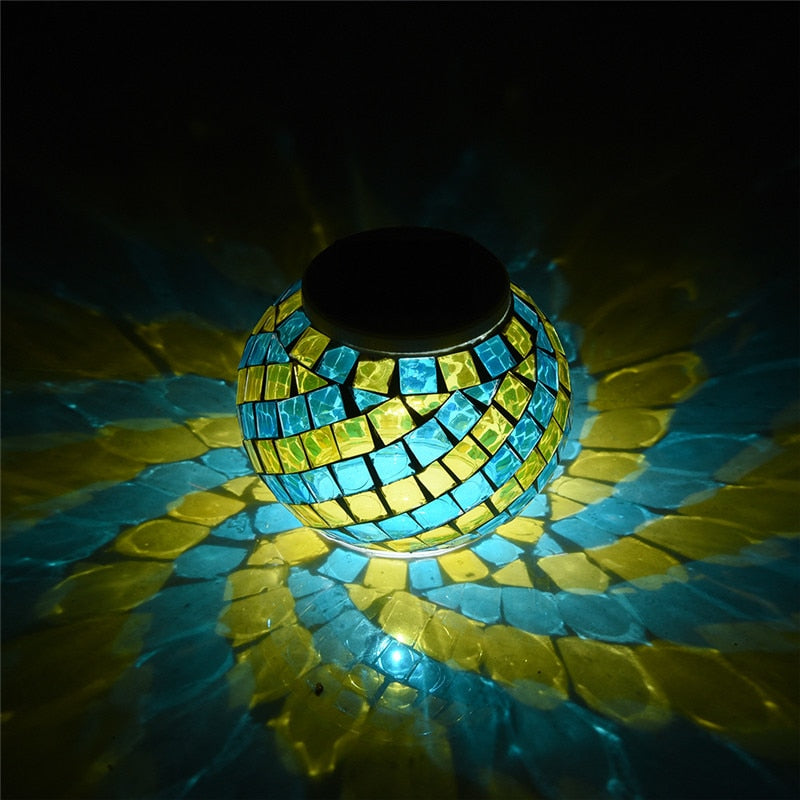 Mosaic Glass Ball Garden Lights